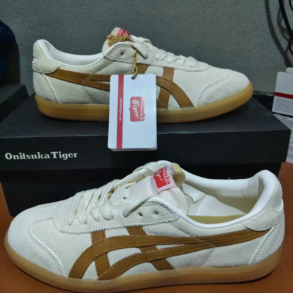 Sepatu Sneakers Pria Onitsuka Tokuten Cream Caramel Suede Import HQ