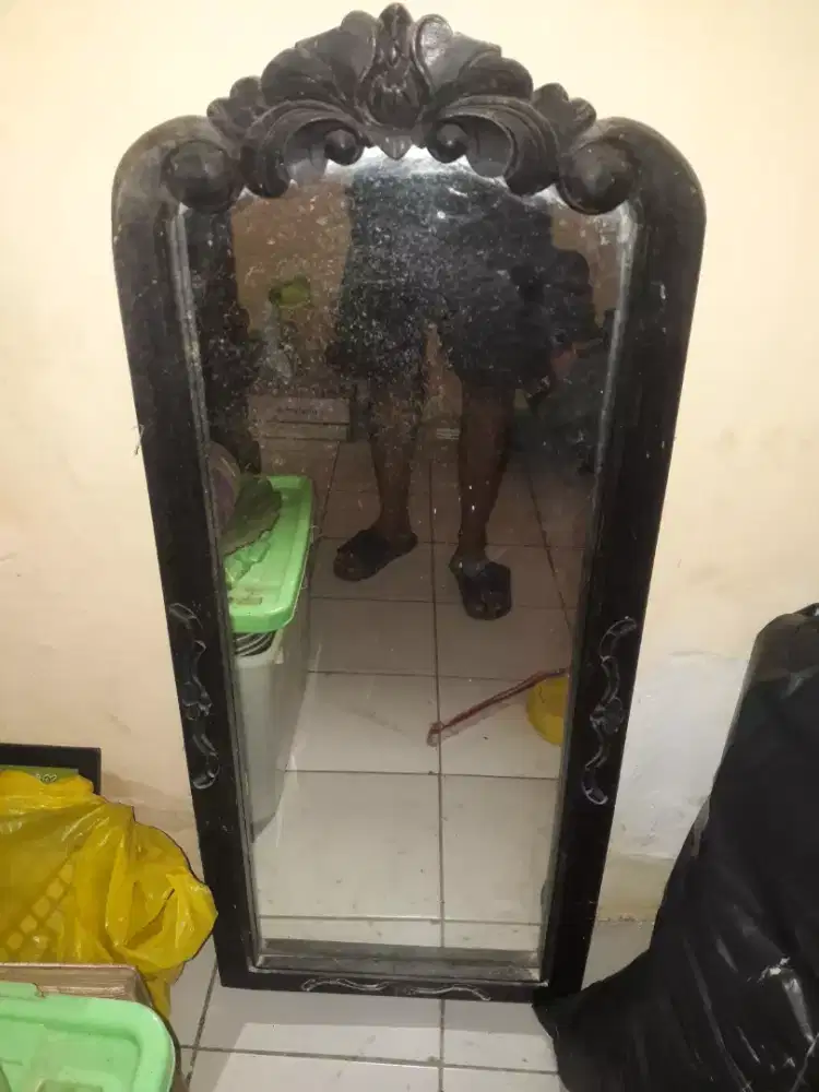 Cermin lawas kayu jati