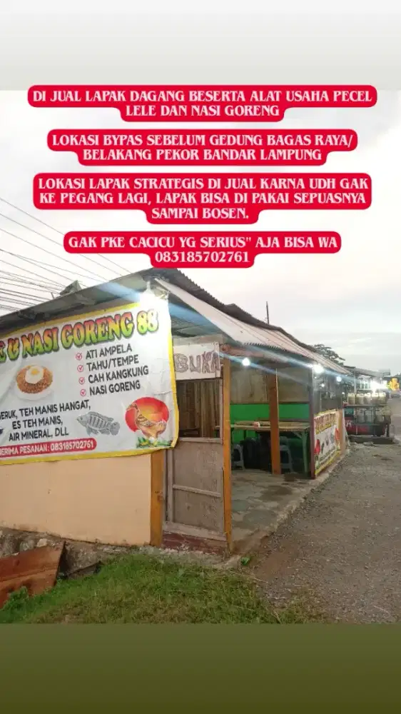 Di jual lapak dagang beserta alat pecel lele dan nasi goreng