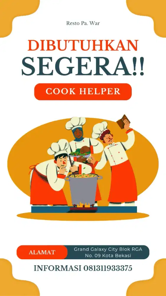 Lowongan Helper cook