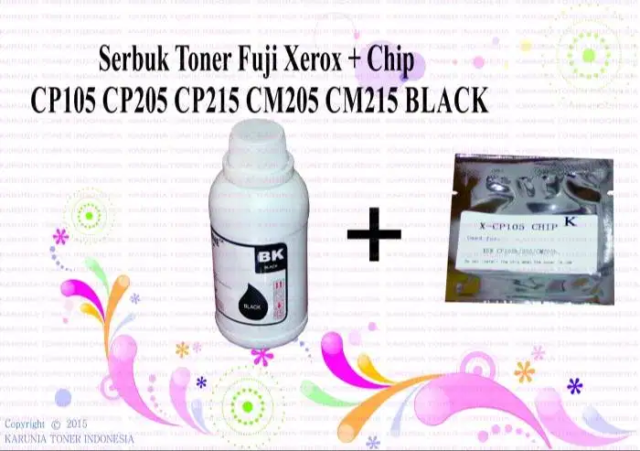 Serbuk Toner Fuji xerox + CHIP CP105 CP205 CP215 CM205 CM2 Black