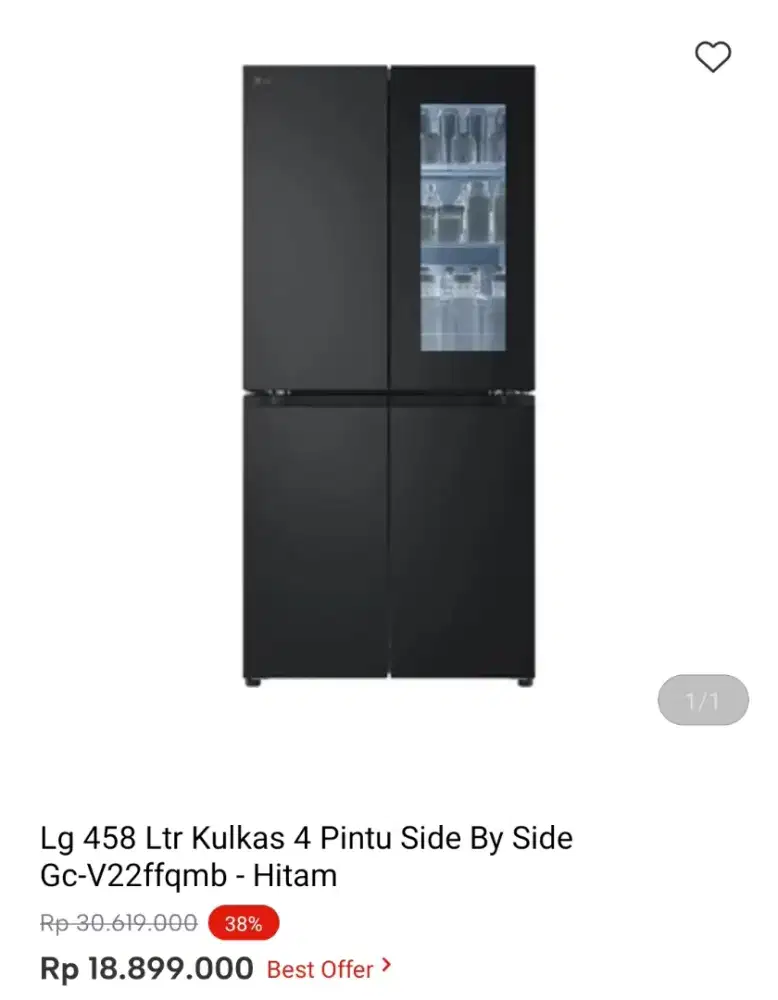 LG 458LTR KULKAS SBS GC-V22FFQMB