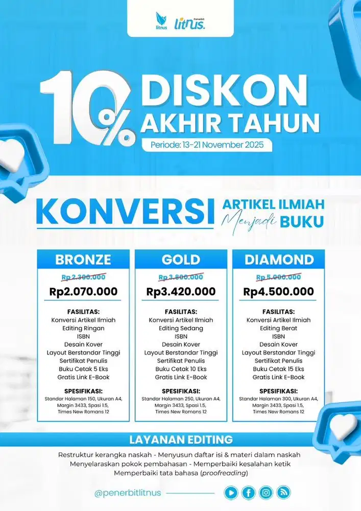 Jasa Penerbitan Buku, Merubah Karya Ilmiah Menjadi Buku Ber-ISBN