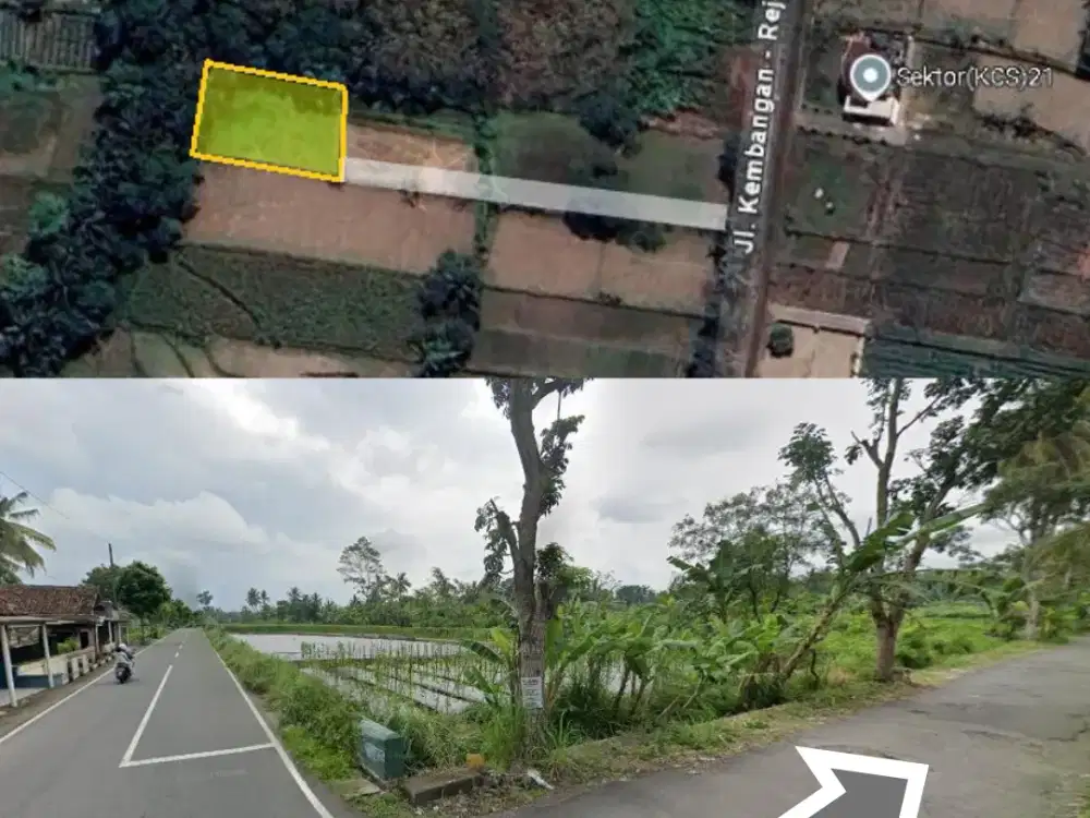 Dijual tanah View Sawah di Jl Kaliurang Km 12 Selatan Kampus UII