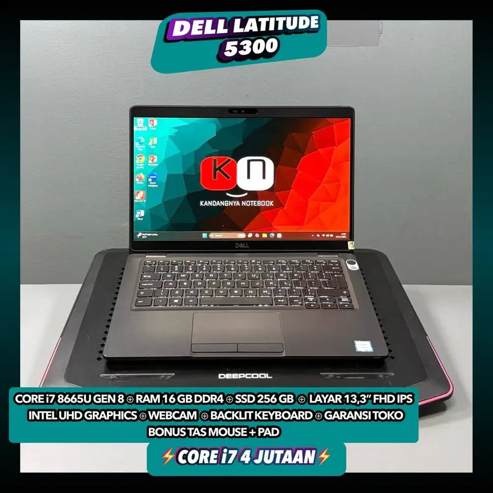 Laptop Dell Latitude 5300 i5 8665U Gen8 Ram16/256GB Layar Fhd IPs