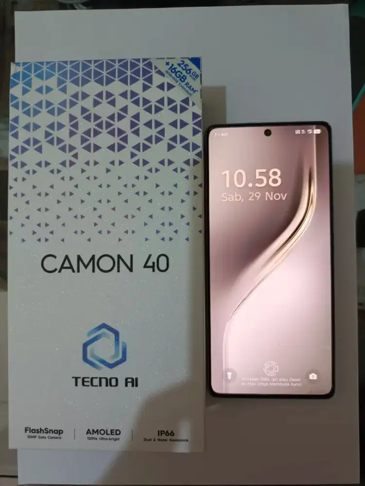 Second Mulus 100% Tecno Camon 40 8/256 Gb Blue Light (Nego Tipis)