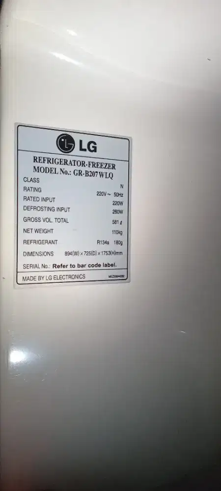 Di jual Kulkas 2 Pintu kiri kanan