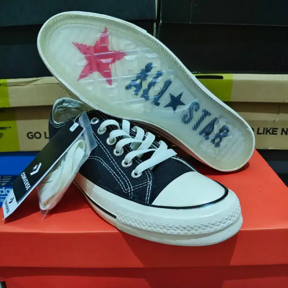 Sepatu Converse 70s Black Low Sol clear bening