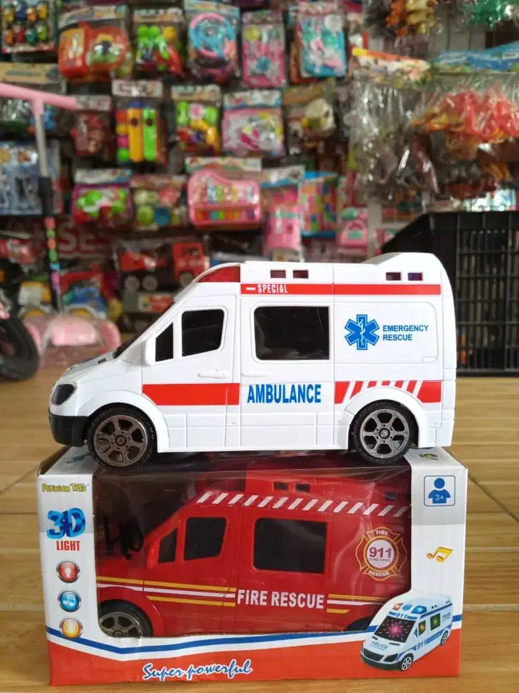 mainan anak mobil ambulance baterai