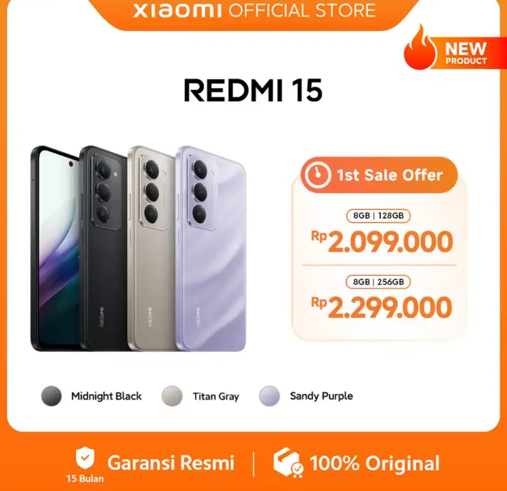 Redmi 15 256/8+8gb Baterai 7000mAh 33W Snapdragon 685 Garansi Resmi
