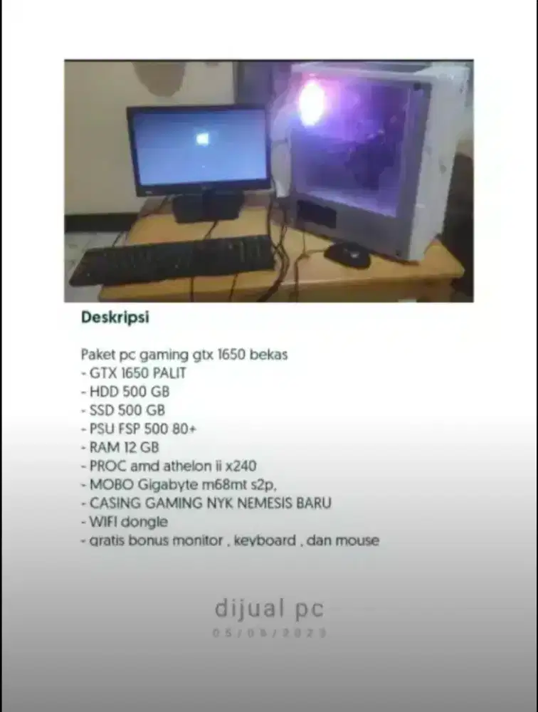 Desktop gaming GTX 1650