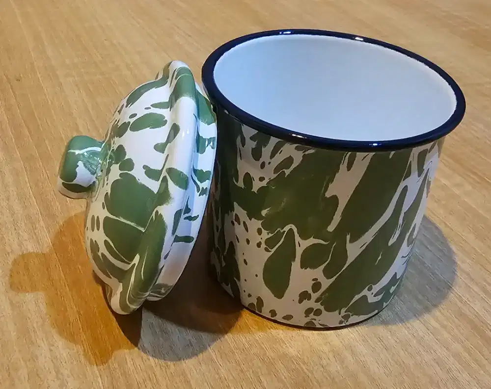 Cangkir Blirik Tempo Dulu — Free Mangkuk & Piring