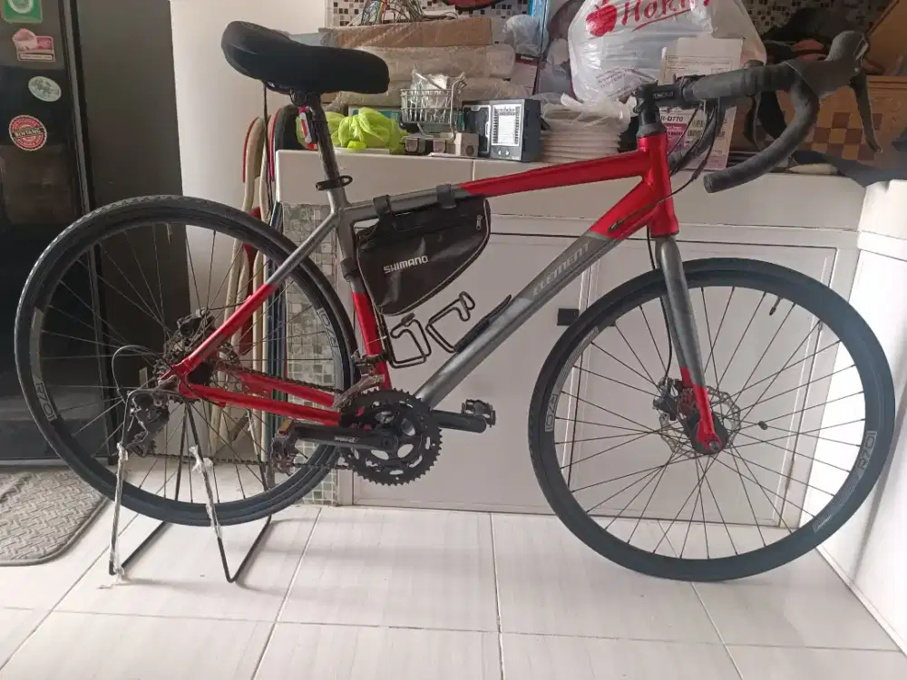jual sepeda RB roadbike Element FRC 38 merah abu orisinl jarang pake