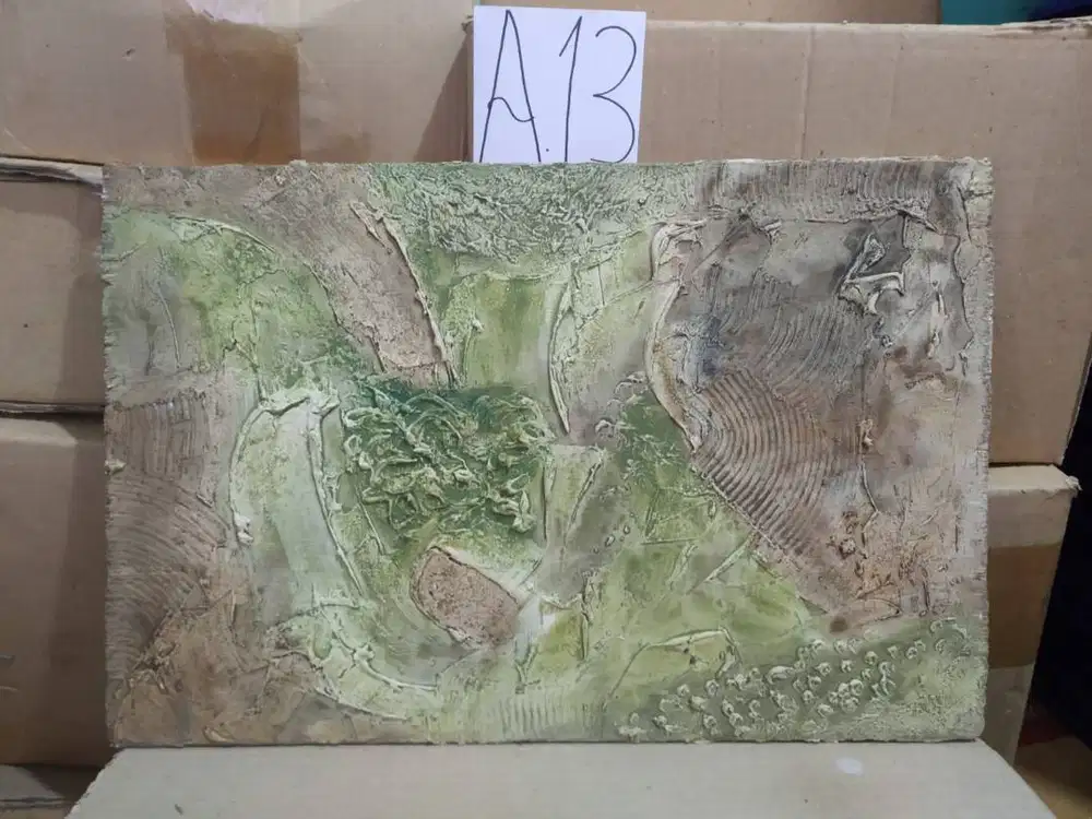 Abstract hand-painted collage on tripleks/ plywood