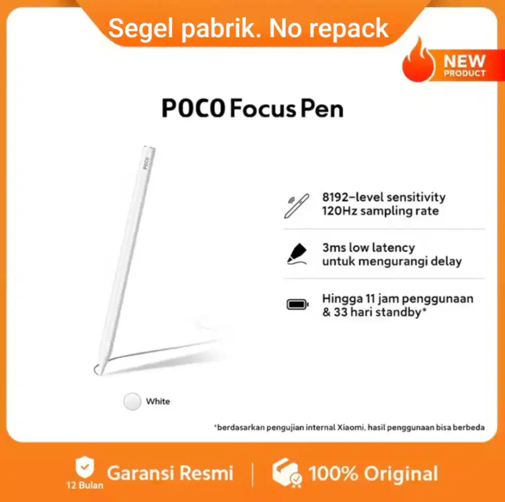 Poco focus pen. Baru. Segel pabrik. Garansi resmi 12 bulan