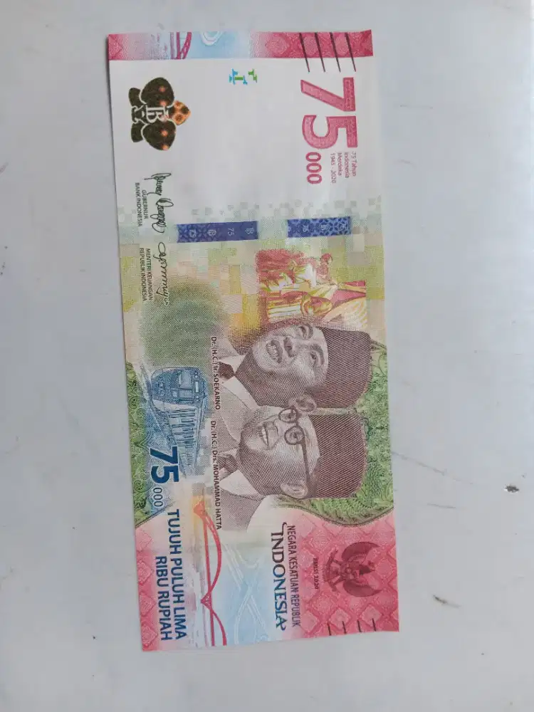 Jual uang kertas 75 ribu untuk koleksi