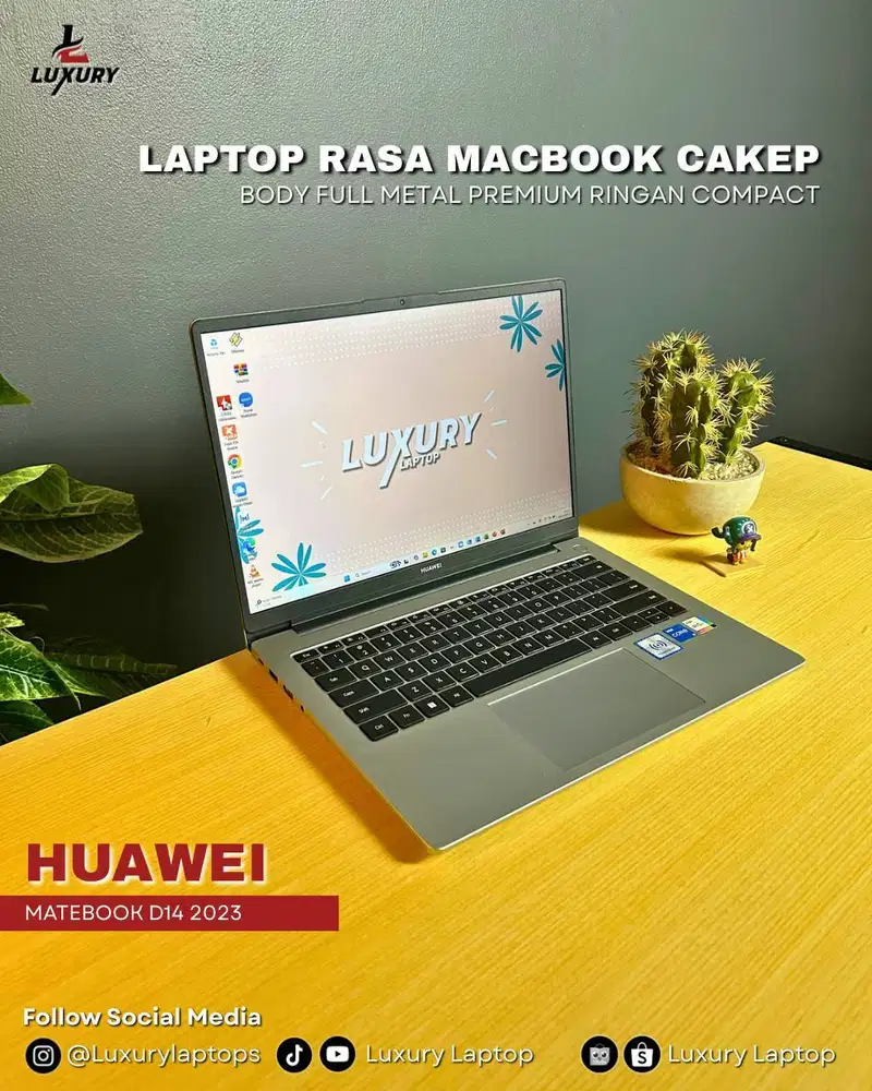 LAPTOP HUAWEI MATEBOOK D14 2023 SLIM CORE I5 SSD RAM JUAL MURAH BU