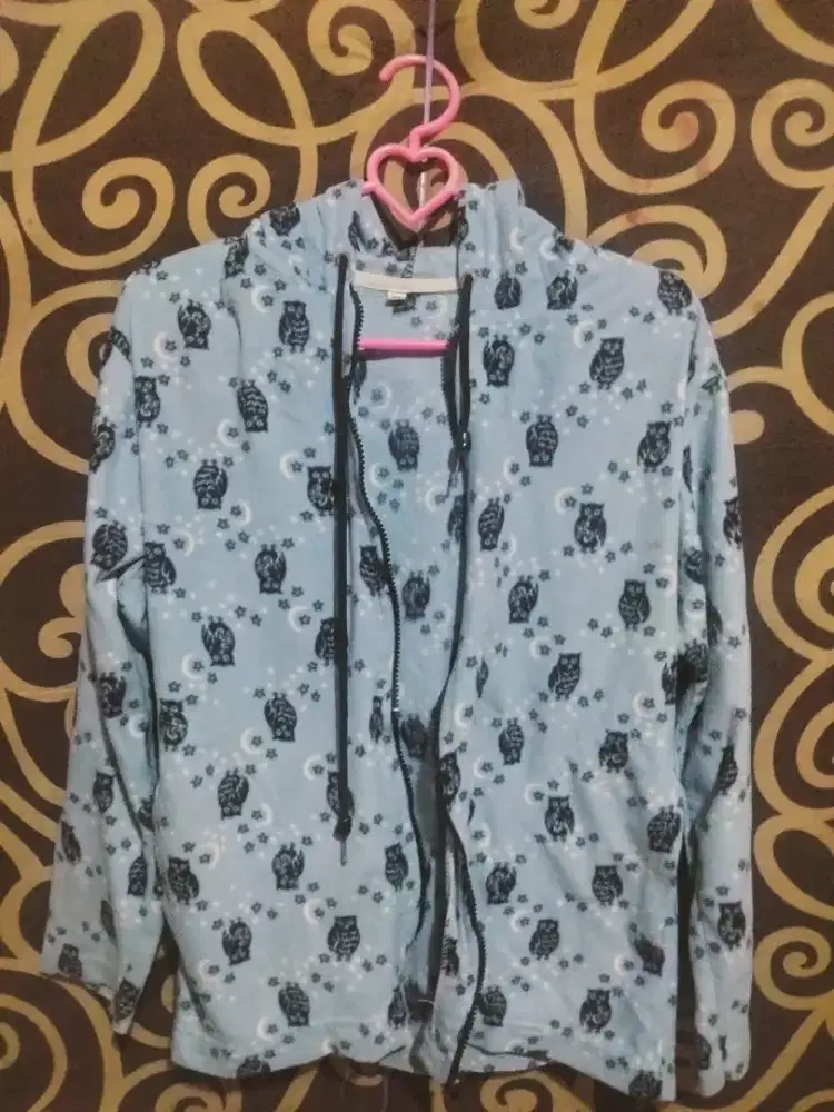 hoodie fleece motif burung hantu