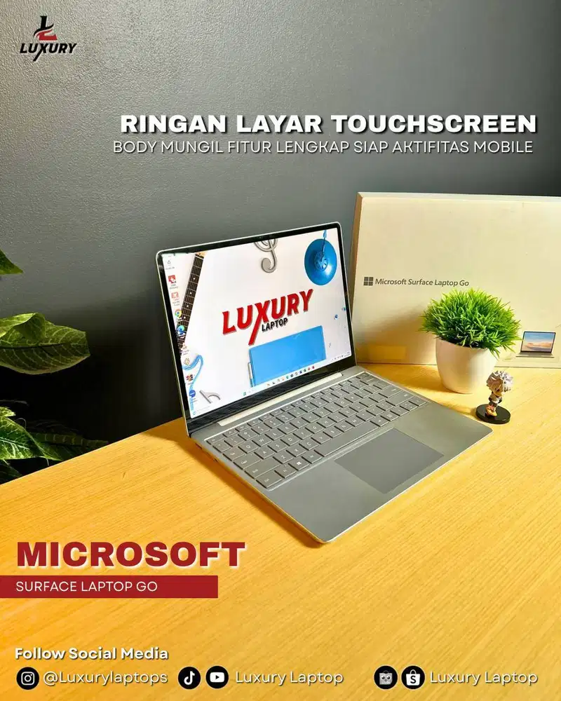 LAPTOP MICROSOFT SURFACE GO SLIM CORE I5 SSD RAM JUAL MURAH BU 2IN1