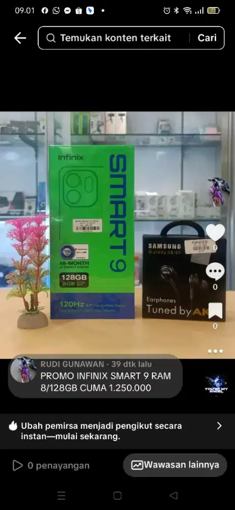 INFINIX SMART 9 BARU RAM 8/128