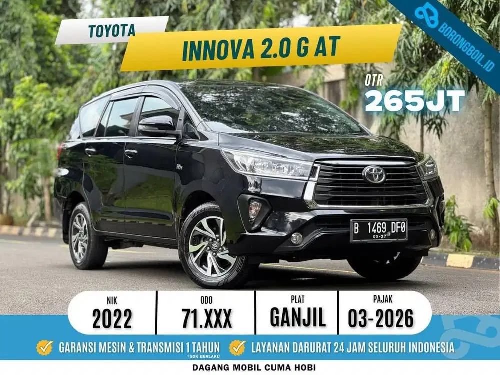TERMURAH!!INNOVA 2.0 G BENSIN  AT 2022 SIAP PAKAI
