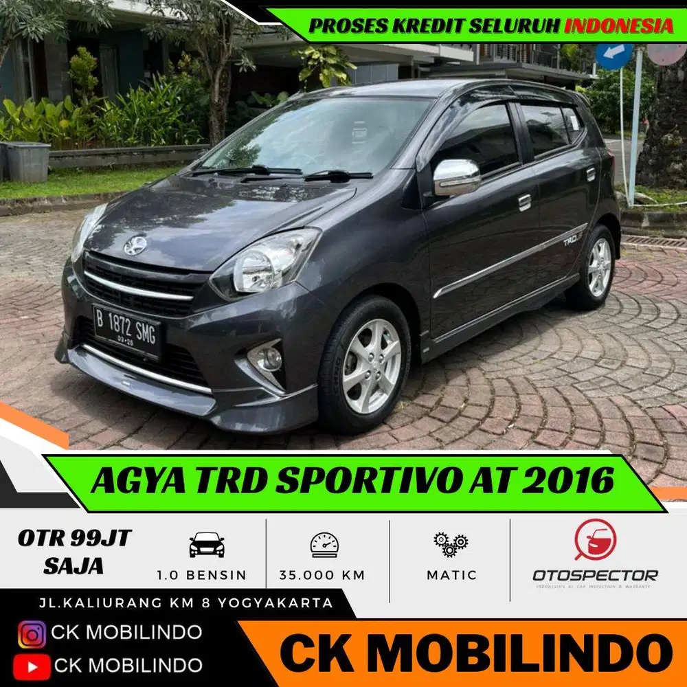 (Km35rb) Agya TRD Sportivo Matic 2016 ANTIK ORISINIL Kredit Murah