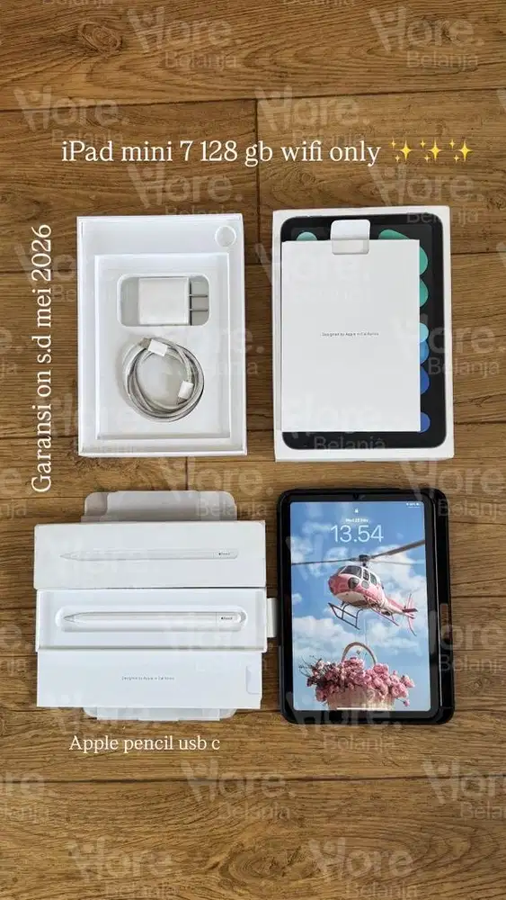 iPad Mini 7 128 gb wifi only dan apple pencil