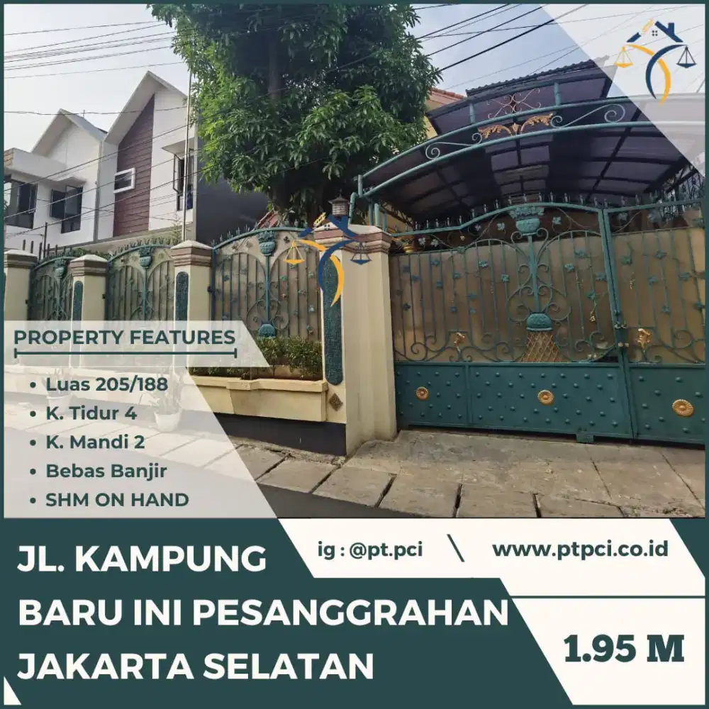 DIJUAL RUMAH DI  JL. KAMPUNG BARU II PESANGGRAHAN JAKARTA SELATAN