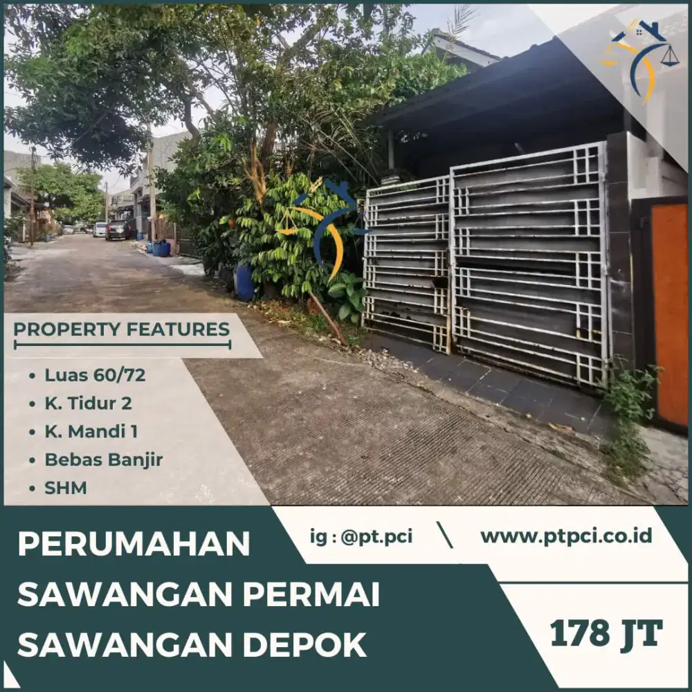 DIJUAL RUMAH DI PERUM SAWANGAN PERMAI DEPOK- VIA CESSIE