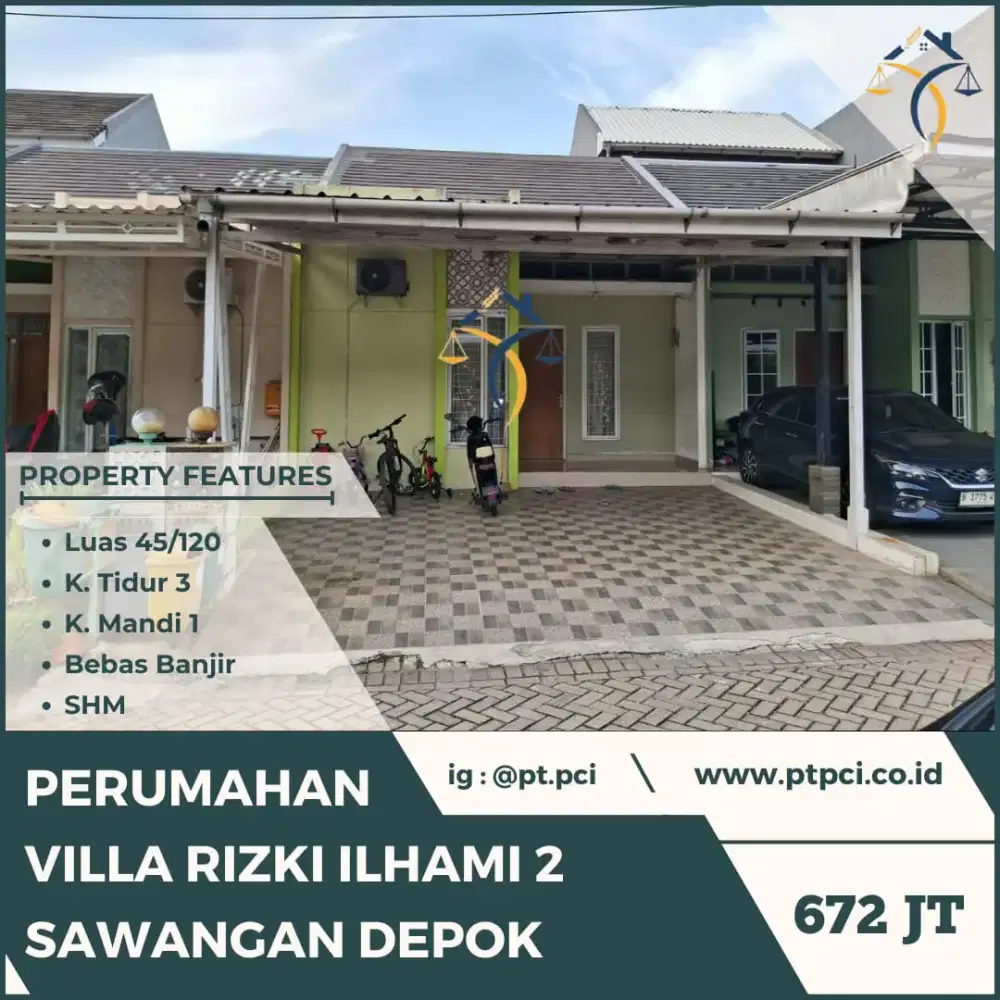 DIJUAL RUMAH DI VILLA RIZKI ILHAMI 2 SAWANGAN DEPOK - VIA CESSIE