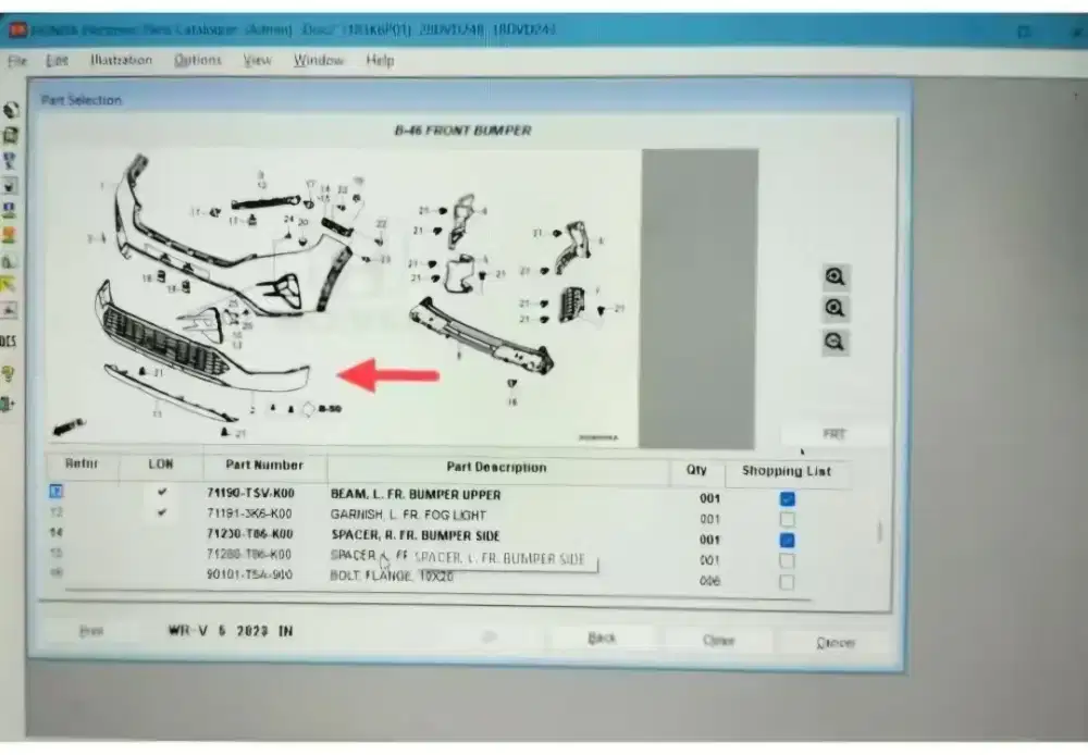 spoiler garnish ram bemper bumper depan bawah honda wrv tipe rs