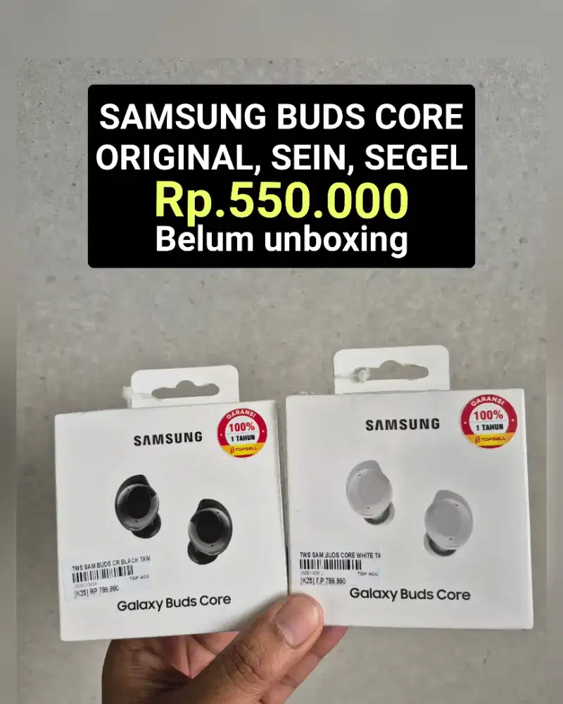 Rp.550.000 SAMSUNG BUDS CORE 
ORIGINAL, SEGEL, RESMI SEIN‼️