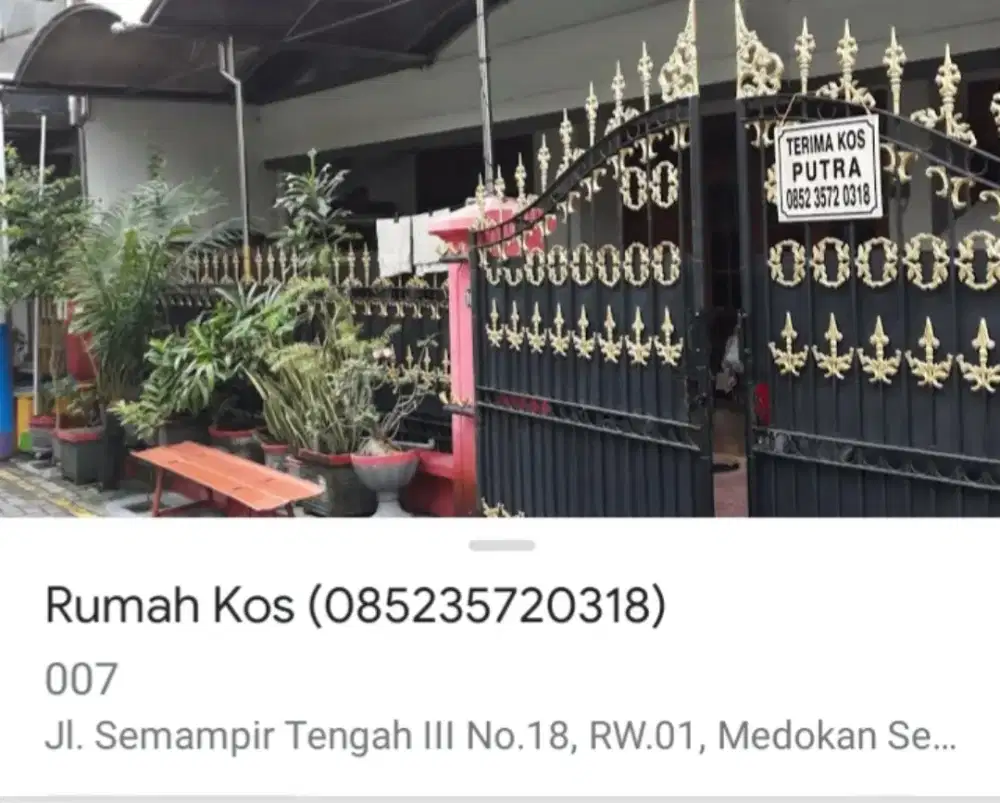 Rumah kos putra bujangan