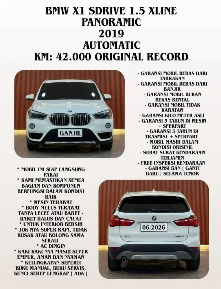 [ KM 42.000 BUKAN MILES ] BMW X1 SDRIVE 1.5 XLINE 2019 BERGARANSI