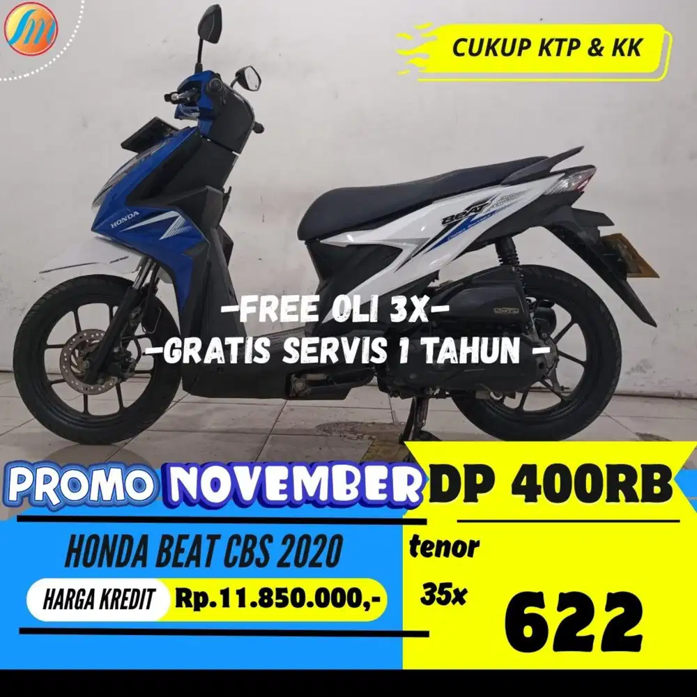 DP PROMO 400RB (CASHBACK 250RB) HONDA BEAT CBS 2020 ANGSURAN RINGAN