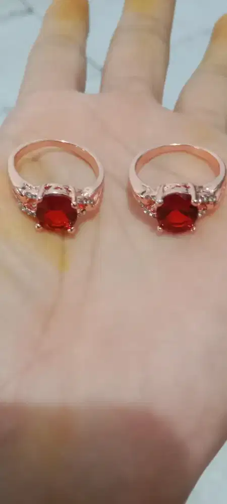 cincin titanium batu ruby, baru