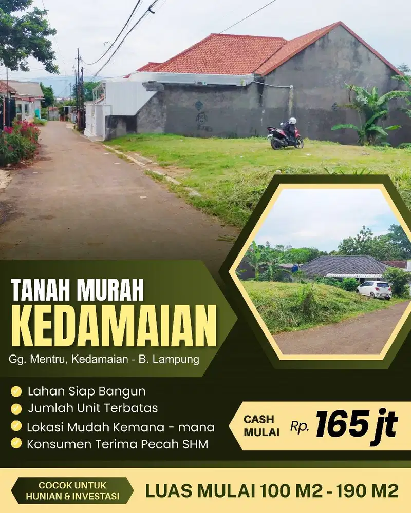 Tanah Kavling Siap Bangun TANJUNG RAYA, Bandar Lampung