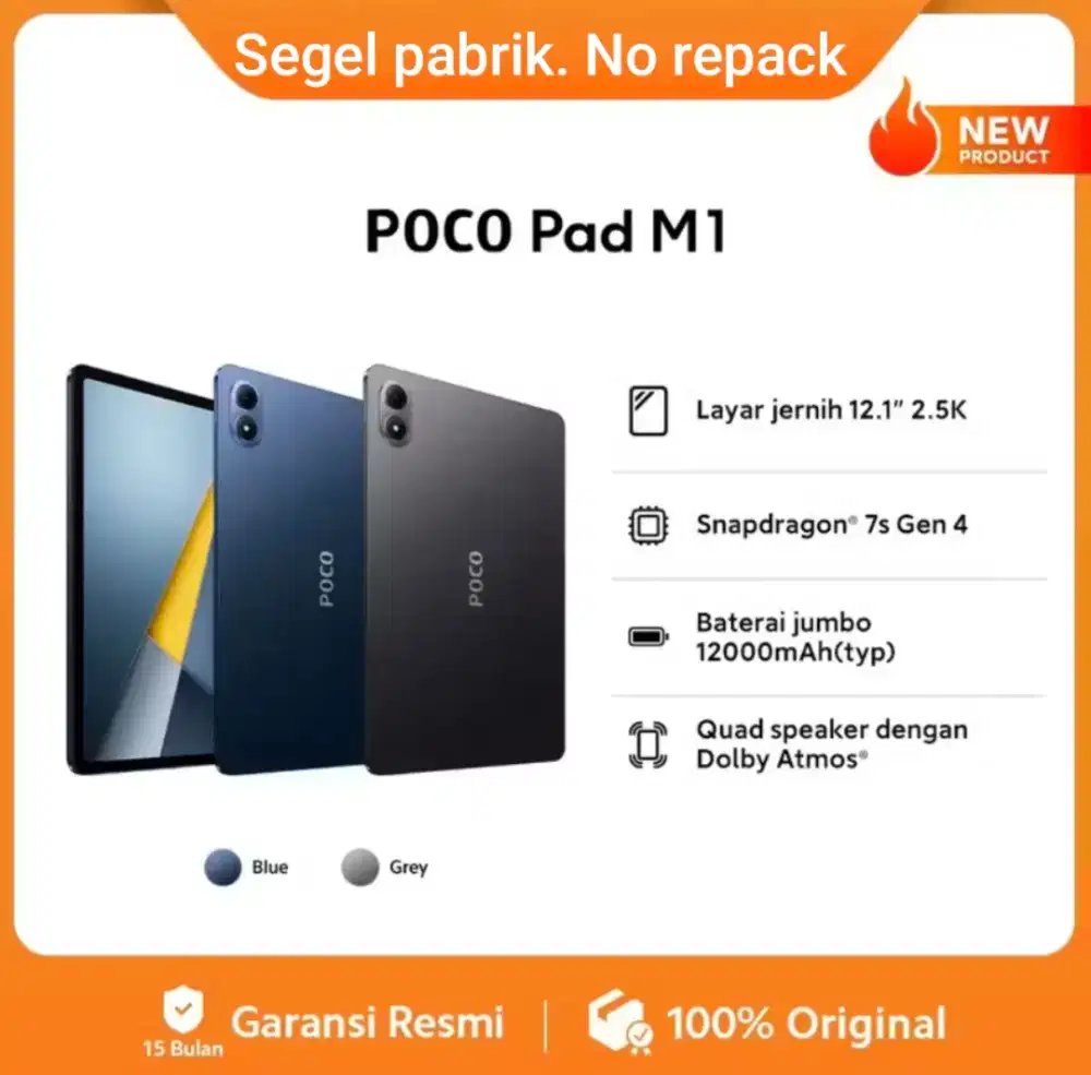 Poco pad M1 8/256. Baru. Segel pabrik. Garansi resmi 15 bulan