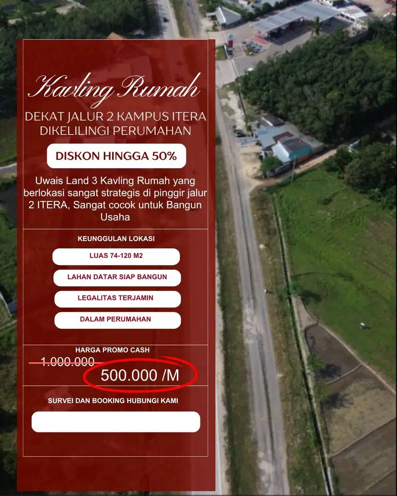 TANAH ITERA PROMO 37JUTAN BERADA DI DALAM KOMPLEK PERUMAHAN YG SUDAH R