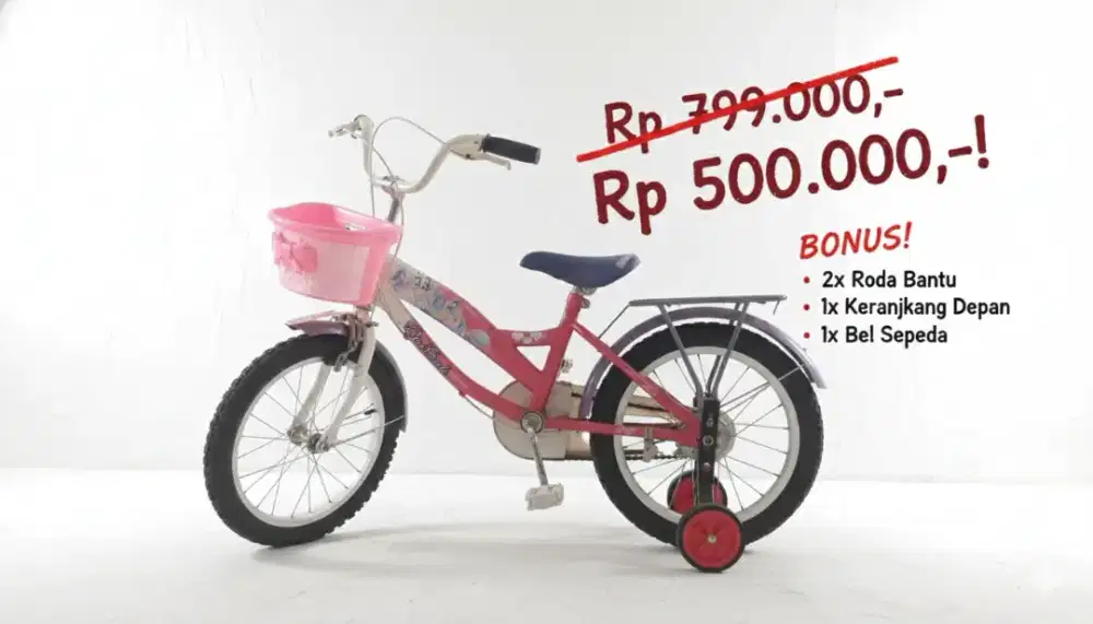 ‼️DISKON DAN TERBATAS‼️ Sepeda Anak Wim cycle edisi Princess