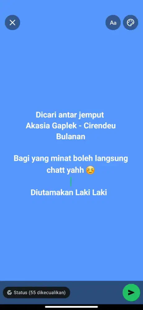 DICARI ANTAR JEMPUT BULANAN