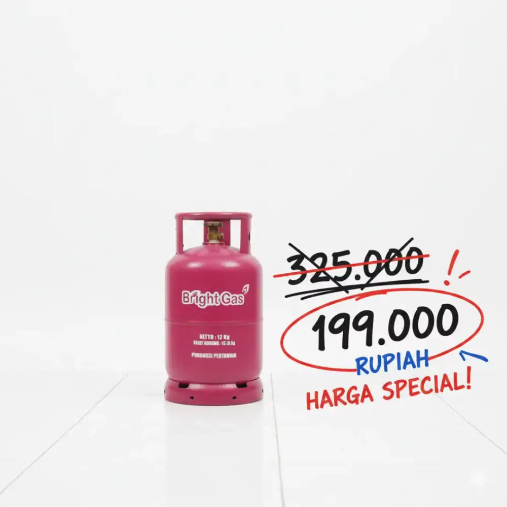 ‼️DIJUAL TERBATAS‼️ Tabung Bright Gas 12 KG Pink – isi ulang