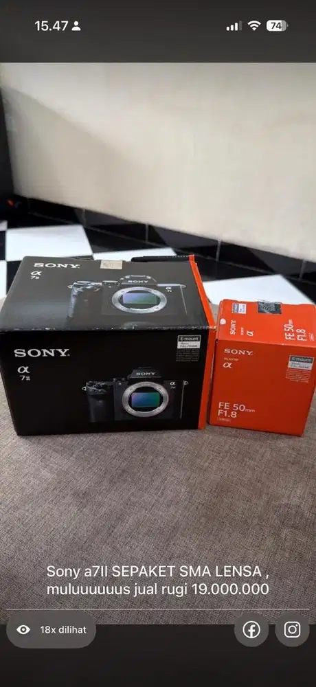 Kamera sony A7II +lensa