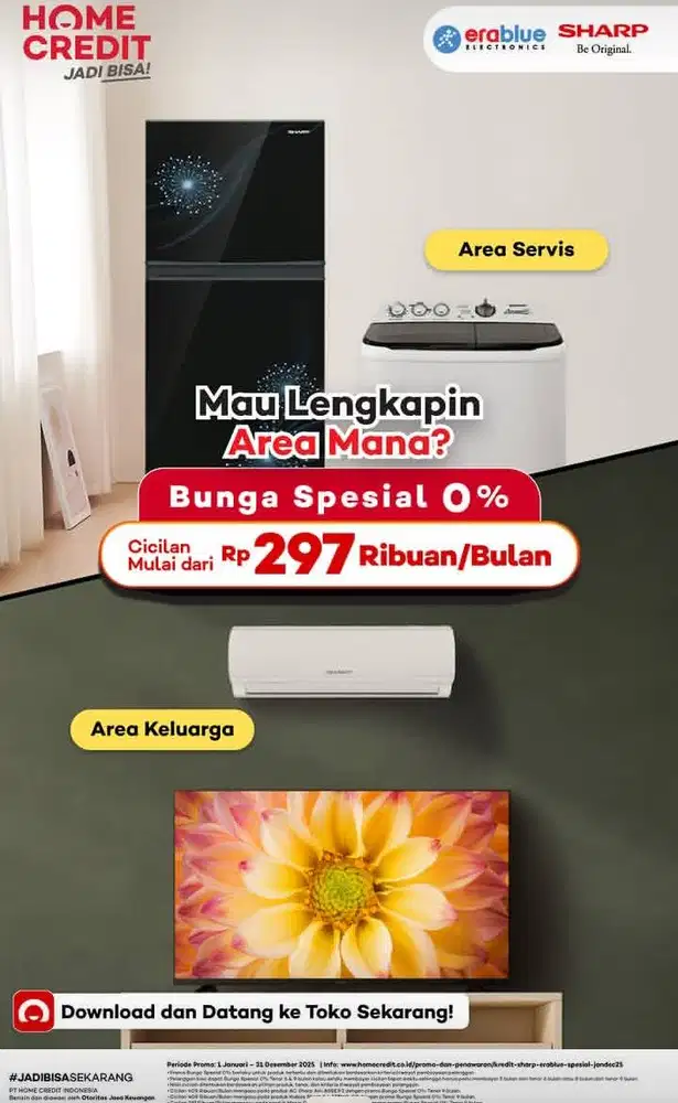 Promo cicilan di home credit bunga 0%  gratis 1x cicilan