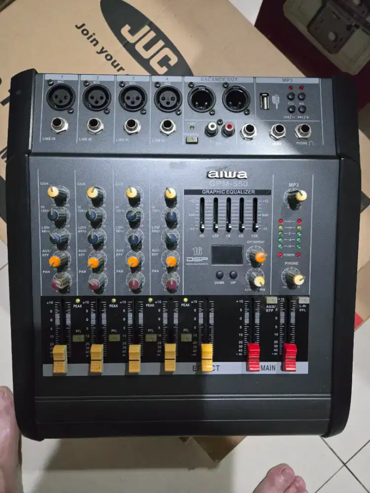 POWER MIXER AIWA GPM-550 4 CHANNEL 16 CHANNEL ULTRA SLIM ampli display