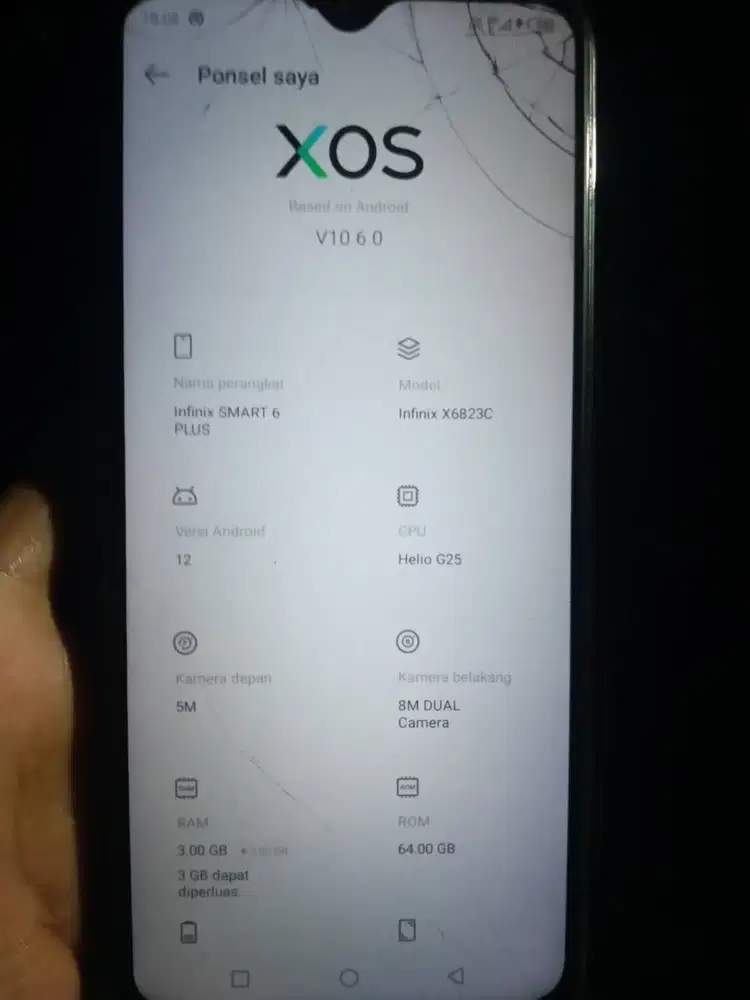 Jual cepat aja hp infinix smart 6 plus ram 3+3 / 64