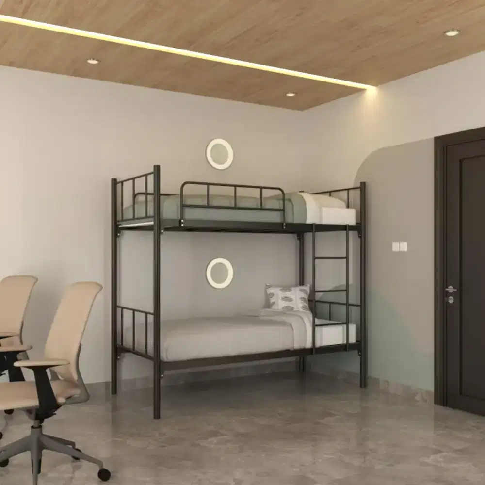 Ranjang besi tingkat 2 UK. 90x 200 cm