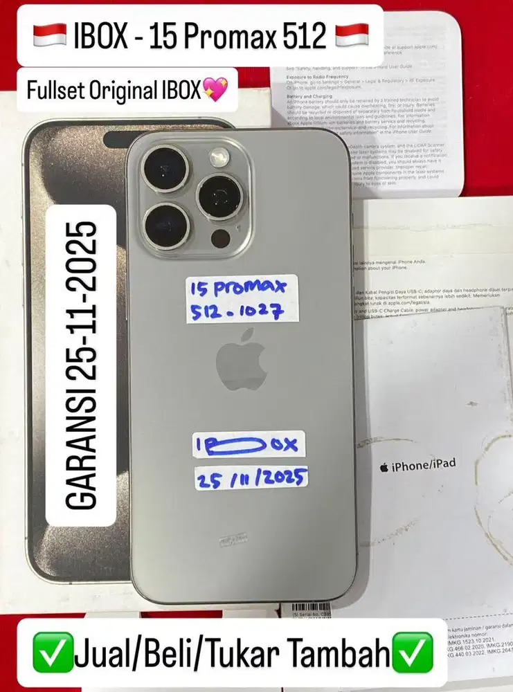 Iphone 15 Promax 512 Gb Natural Titanium Resmi ibox