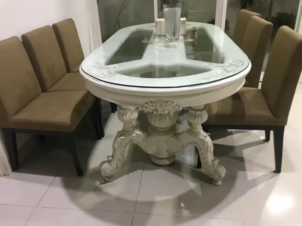 1 Set Meja Makan Jati