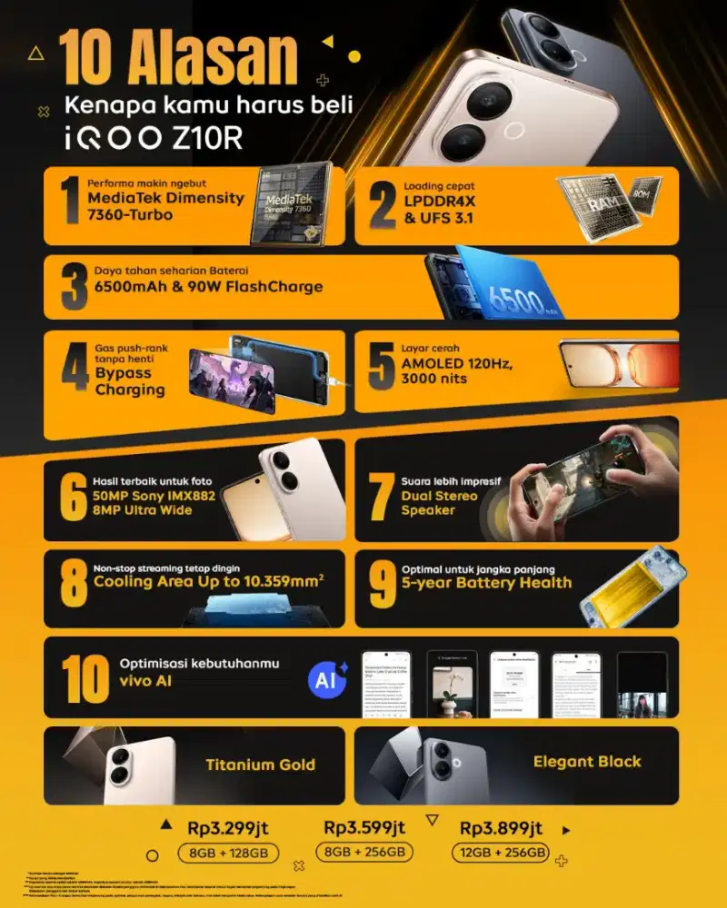 Iqoo Z10R ( = Vivo V60 Lite) drpd infinix note 50x hot 60 pro camon 40